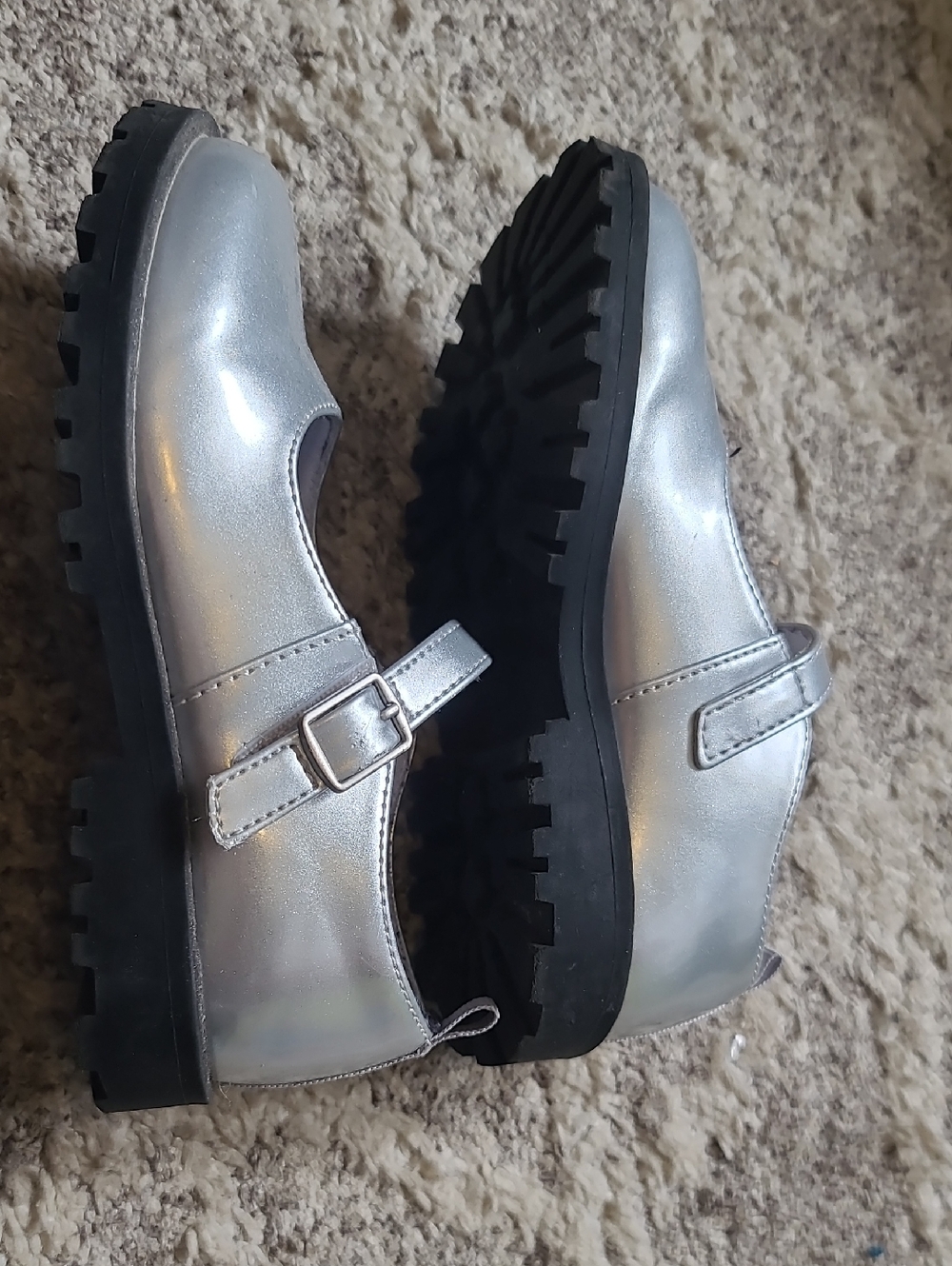 2 for $50 - baby GAP Girls size 10 Silver Dress Shoes with Velcro Strap - 1 Pair